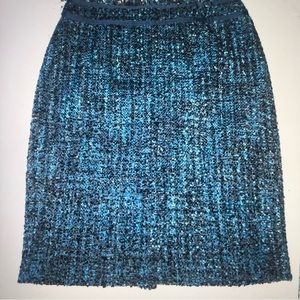 J McLaughlin Blue Tweed Skirt